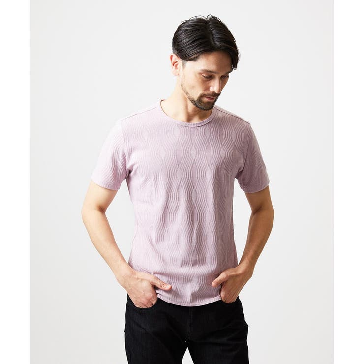 《日本製》スモーク柄クルーネック半袖カットソー | MICHEL KLEIN HOMME | 詳細画像1 
