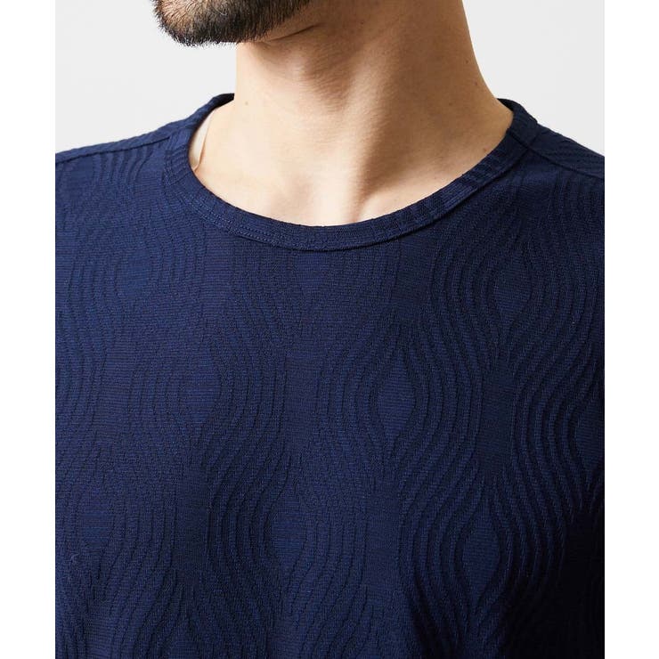 《日本製》スモーク柄クルーネック半袖カットソー | MICHEL KLEIN HOMME | 詳細画像6 