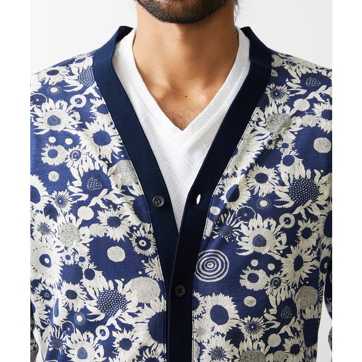 《日本製》フラワー柄プリントカーディガン | MICHEL KLEIN HOMME | 詳細画像6 