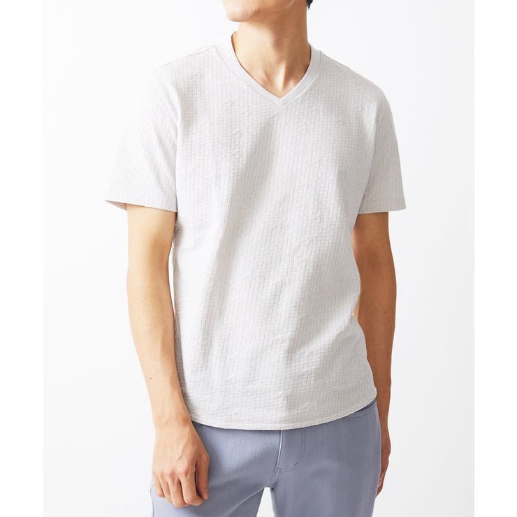 ライトグレー(91) | Vネック半袖Tシャツ | MICHEL KLEIN HOMME