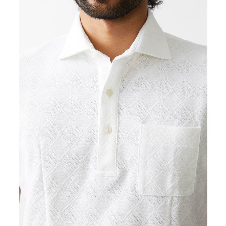 《日本製》ダイヤ柄半袖ポロシャツ | MICHEL KLEIN HOMME | 詳細画像9 