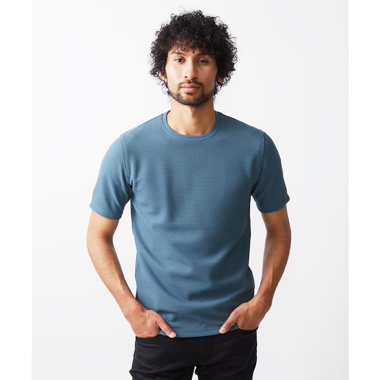 ライトブルー(47) | 《日本製》ワッフル半袖カットソー | MICHEL KLEIN HOMME