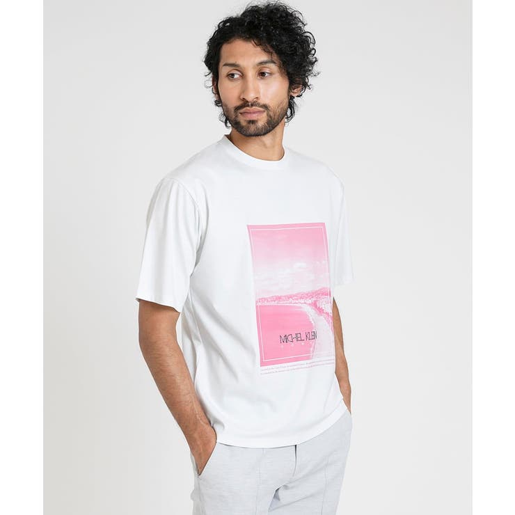 ピンク | プリント半袖カットソー | MICHEL KLEIN HOMME