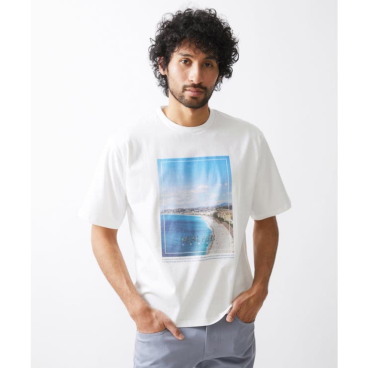 ホワイト | プリント半袖カットソー | MICHEL KLEIN HOMME