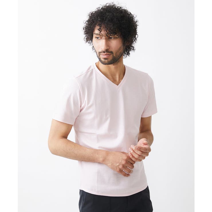 ピンク(01) | 《日本製》立体柄半袖カットソー | MICHEL KLEIN HOMME
