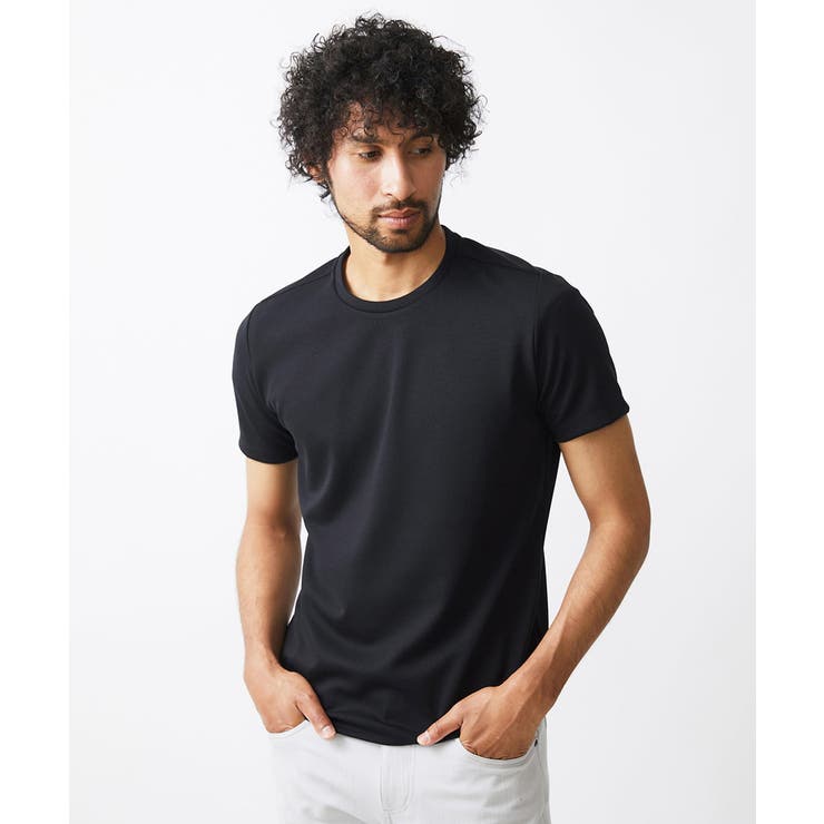 ブラック(94) | 【2024年モデル】ダブルフェイスクルーネック半袖カットソー | MICHEL KLEIN HOMME