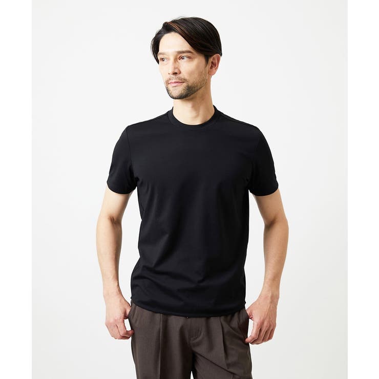 ブラック | ドライクルーネック半袖カットソー | MICHEL KLEIN HOMME