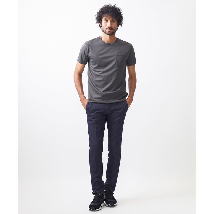 《日本製》ポケット付きクルーネック半袖カットソー | MICHEL KLEIN HOMME | 詳細画像4 