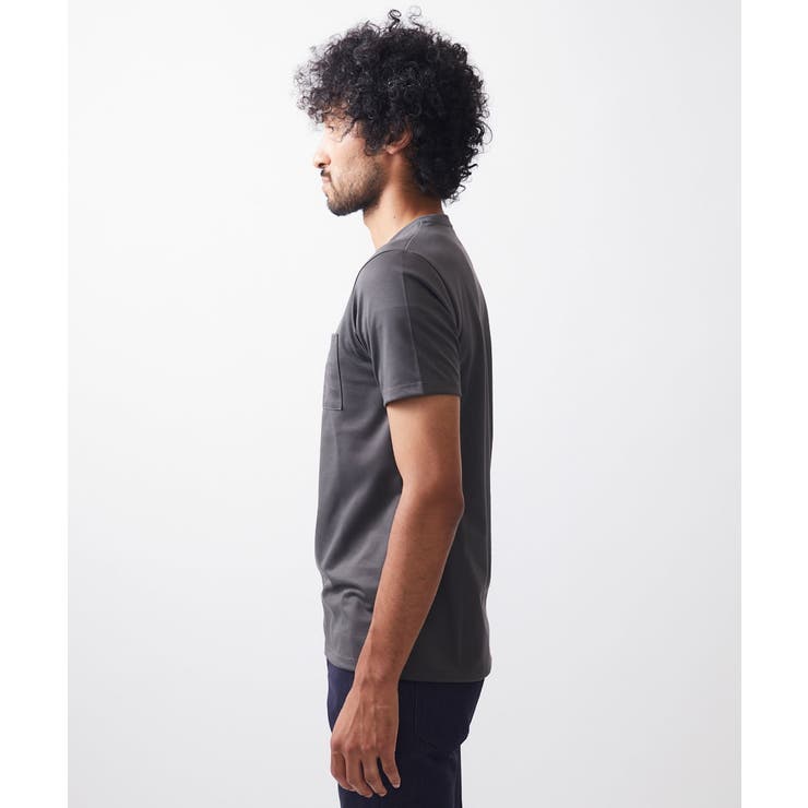 《日本製》ポケット付きクルーネック半袖カットソー | MICHEL KLEIN HOMME | 詳細画像5 