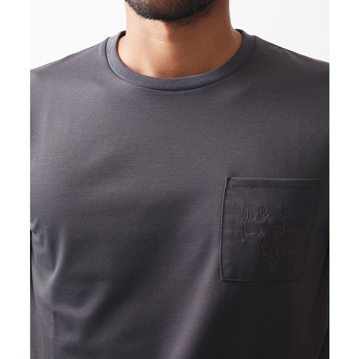 《日本製》ポケット付きクルーネック半袖カットソー | MICHEL KLEIN HOMME | 詳細画像7 