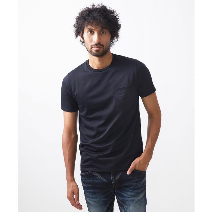 ブラック(94) | 《日本製》ポケット付きクルーネック半袖カットソー | MICHEL KLEIN HOMME