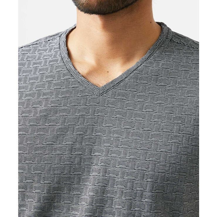 《日本製》レンガ柄Vネック半袖カットソー | MICHEL KLEIN HOMME | 詳細画像9 