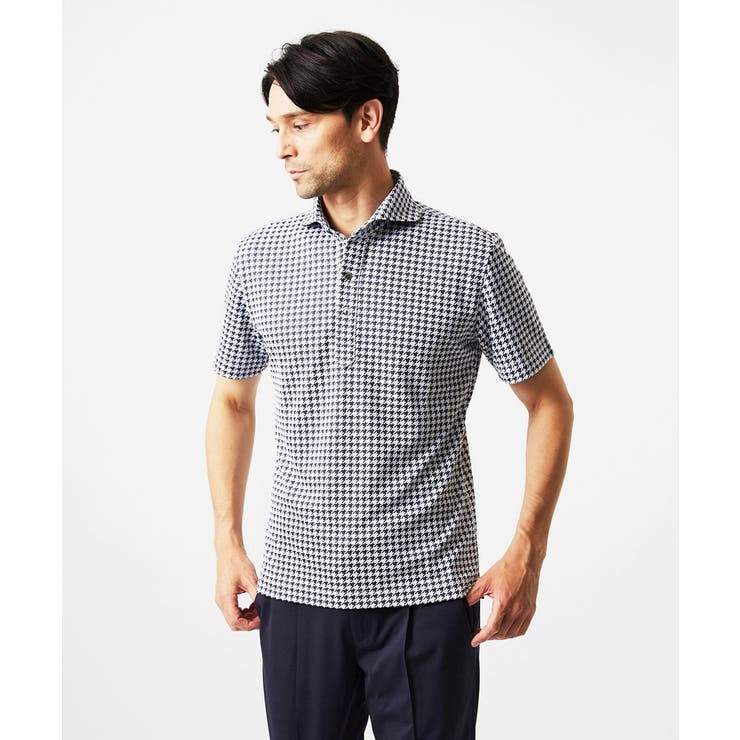 千鳥柄ジャガード半袖ポロシャツ | MICHEL KLEIN HOMME | 詳細画像10 