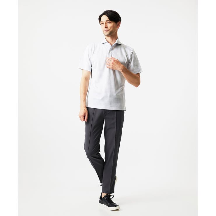 千鳥柄ジャガード半袖ポロシャツ | MICHEL KLEIN HOMME | 詳細画像6 