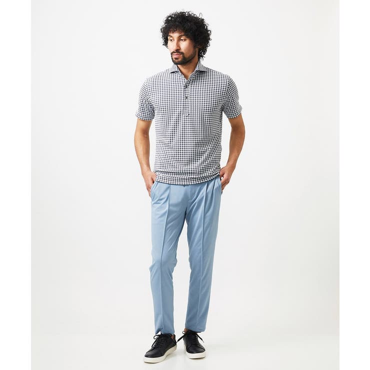 千鳥柄ジャガード半袖ポロシャツ | MICHEL KLEIN HOMME | 詳細画像9 