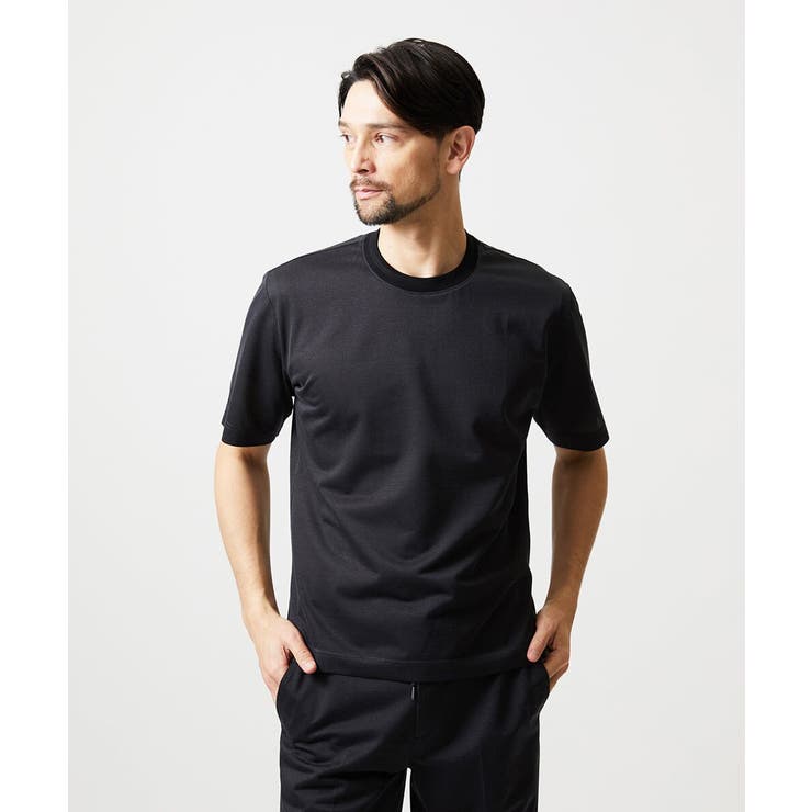 ダークグレー | 【セットアップ】ジャージークルーネック半袖カットソー | MICHEL KLEIN HOMME