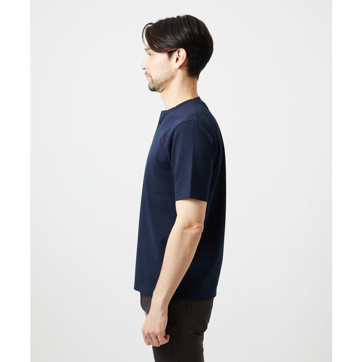 《日本製》ブロックヘンリーネック半袖カットソー | MICHEL KLEIN HOMME | 詳細画像4 