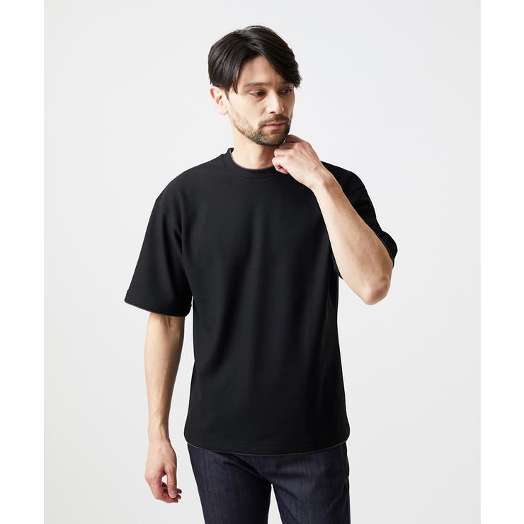 ブラック | リラックスクルーネック半袖カットソー | MICHEL KLEIN HOMME