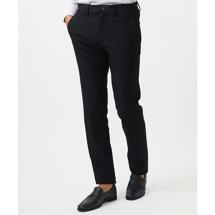 ブラック | 【撥水】プレビアへリンボンスラックスパンツ | MICHEL KLEIN HOMME