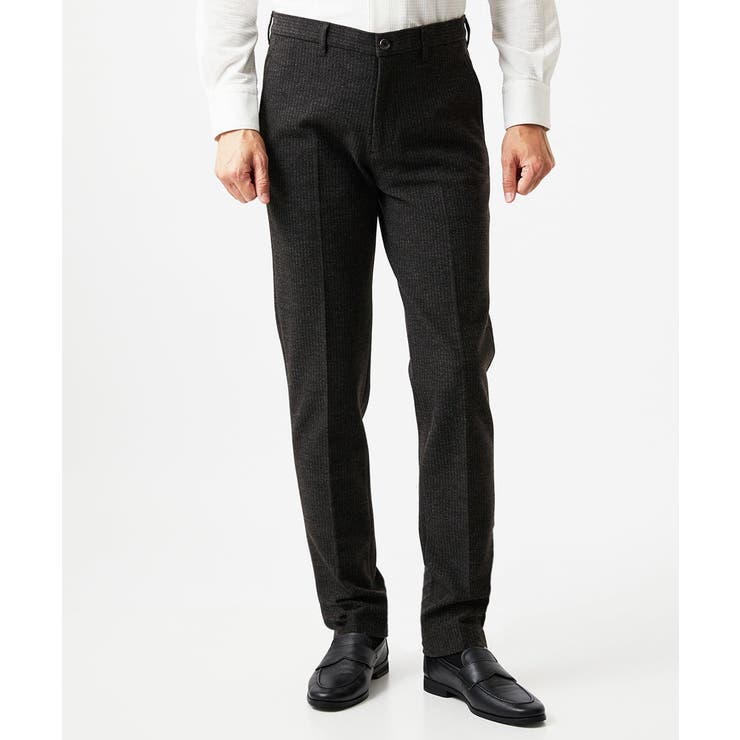 ブラウン | ストライプスラックスパンツ | MICHEL KLEIN HOMME