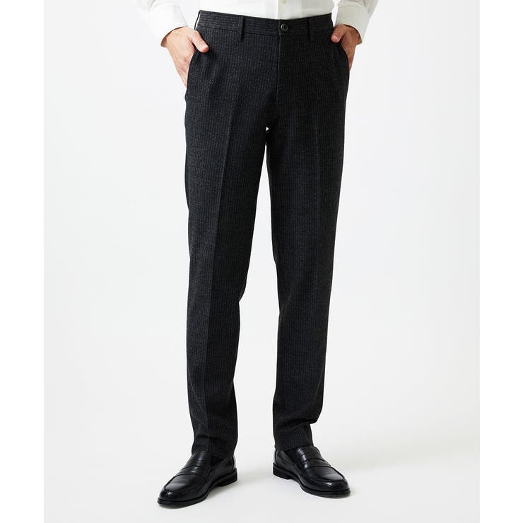 ダークグレー | ストライプスラックスパンツ | MICHEL KLEIN HOMME