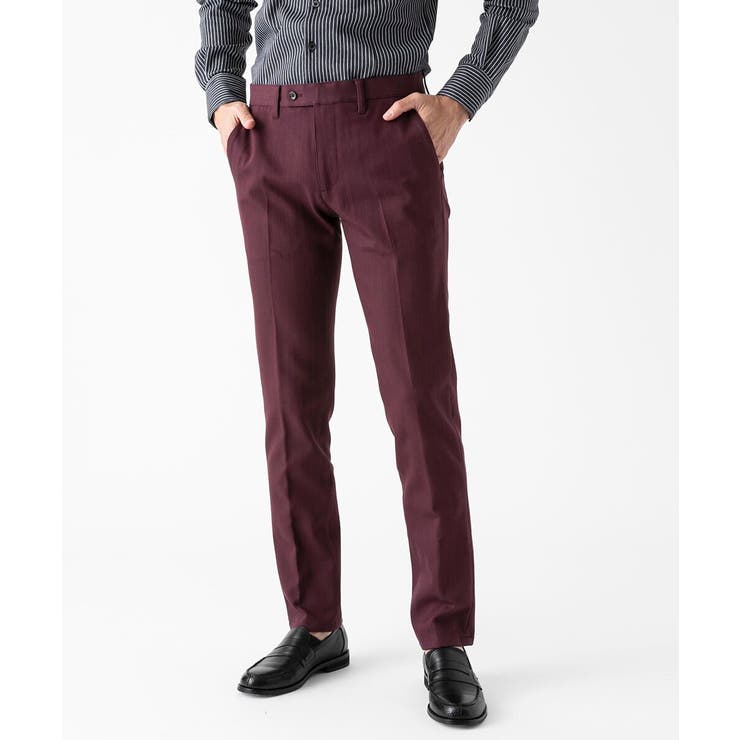 パープル | 【撥水】プレビアシャンブレースラックスパンツ | MICHEL KLEIN HOMME