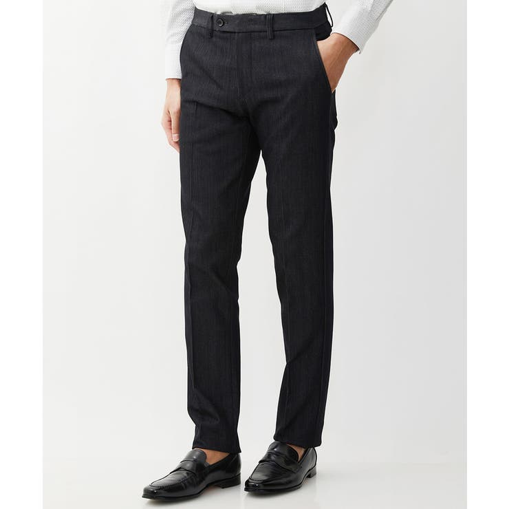 ブラック | 【撥水】プレビアシャンブレースラックスパンツ | MICHEL KLEIN HOMME