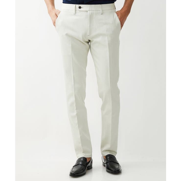 ベージュ | 【撥水】プレビアシャンブレースラックスパンツ | MICHEL KLEIN HOMME