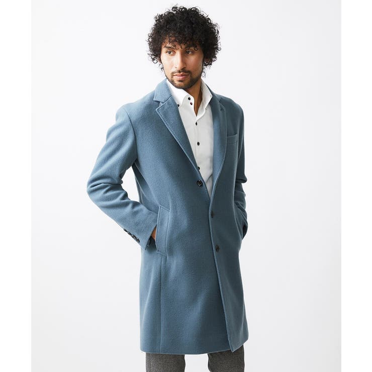 ライトブルー(50) | コンバーチブルウールチェスターコート | MICHEL KLEIN HOMME