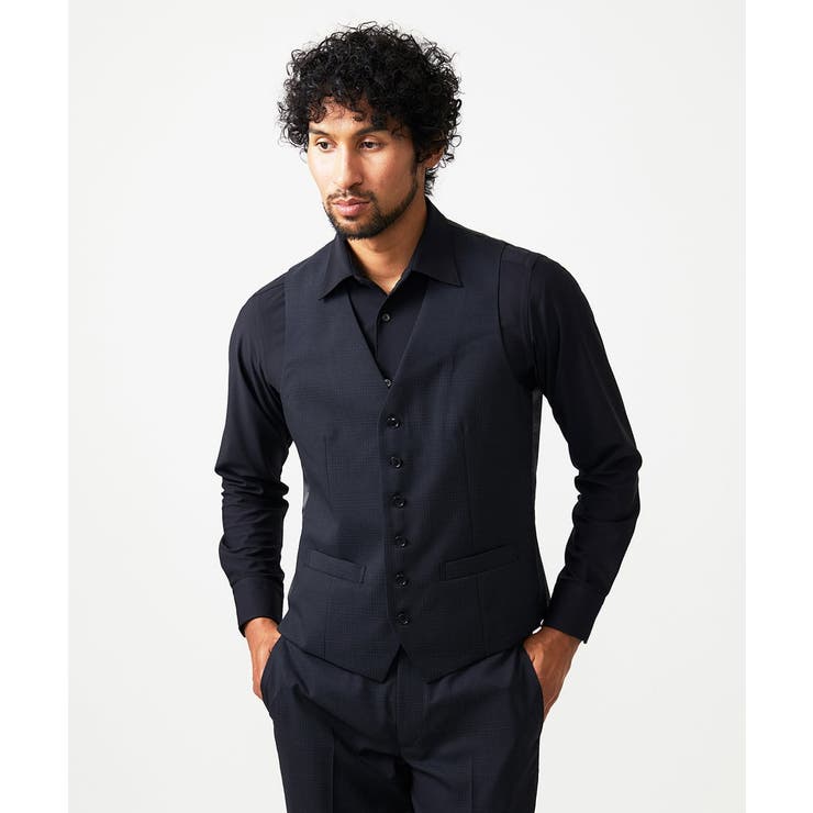 ブラック | 【セットアップ】チェック柄ベスト | MICHEL KLEIN HOMME