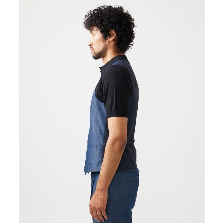 【セットアップ】デニム調リバーシブルベスト | MICHEL KLEIN HOMME | 詳細画像4 