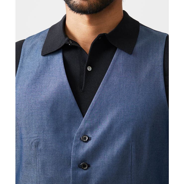 【セットアップ】デニム調リバーシブルベスト | MICHEL KLEIN HOMME | 詳細画像7 