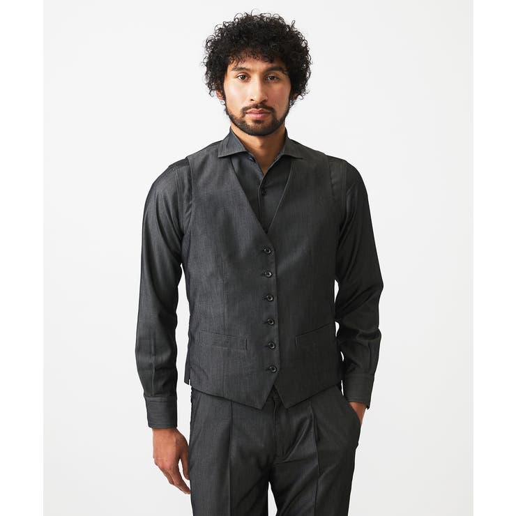 ブラック | 【セットアップ】デニム調リバーシブルベスト | MICHEL KLEIN HOMME