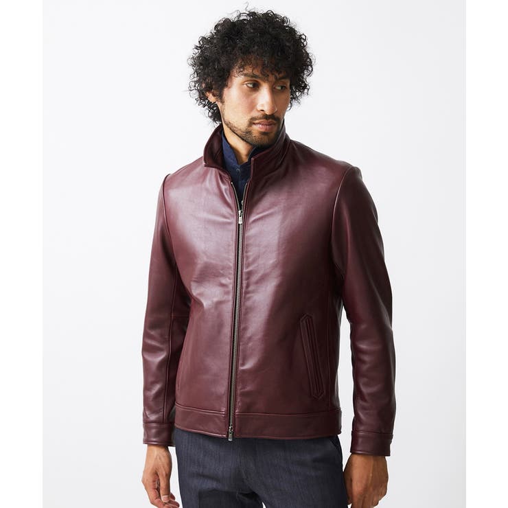 パープル（77） | レザースタンドブルゾン | MICHEL KLEIN HOMME