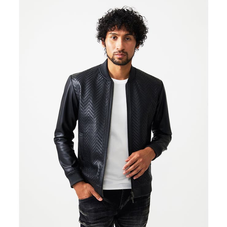 ブラック | ラムレザーMA-1型ブルゾン | MICHEL KLEIN HOMME