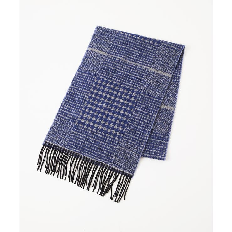 グレンチェック柄ウールマフラー | MICHEL KLEIN HOMME | 詳細画像1 