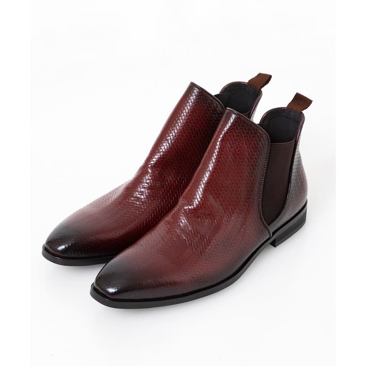 パープル(77) | 《日本製》エンボス加工レザーブーツ | MICHEL KLEIN HOMME