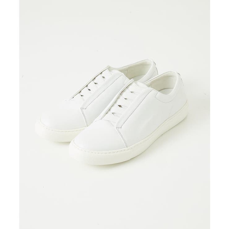 ホワイト | スリッポン レザースニーカー | MICHEL KLEIN HOMME