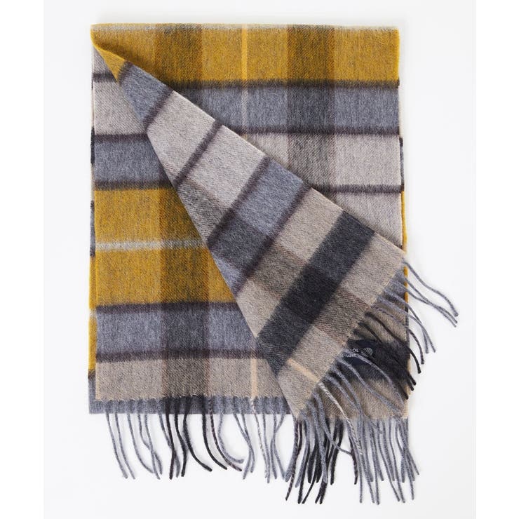 グレー | チェック柄ウールマフラー | MK MICHEL KLEIN homme