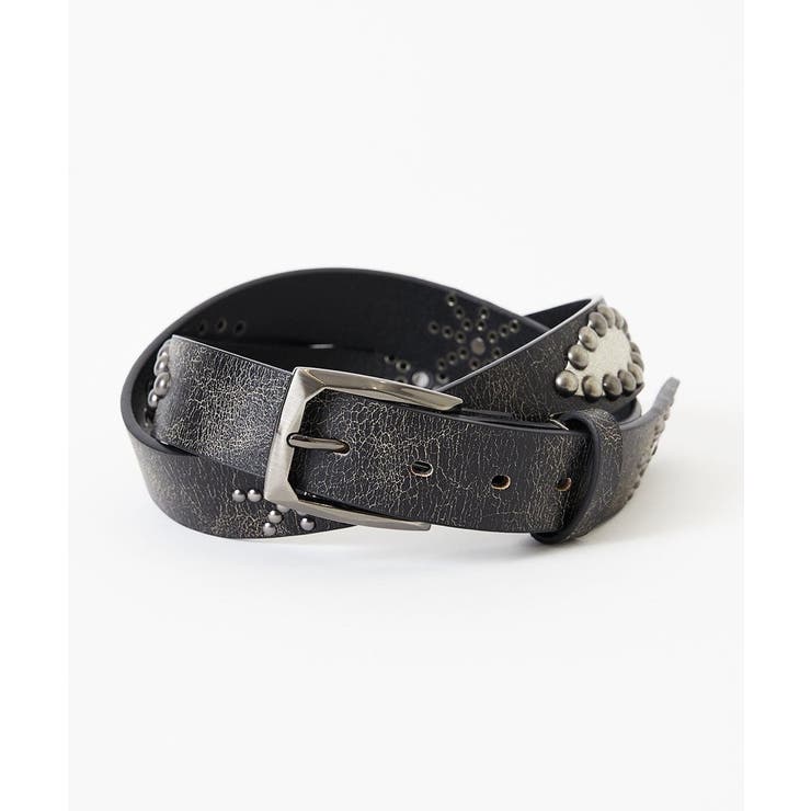 ダークグレー | クラックヴィンテージ スタッズベルト | MK MICHEL KLEIN homme