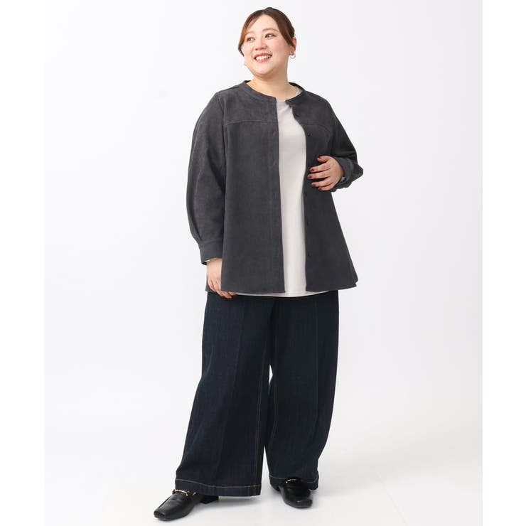 【大きいサイズ】コーデュロイフレアブラウス | eur3 | 詳細画像17 