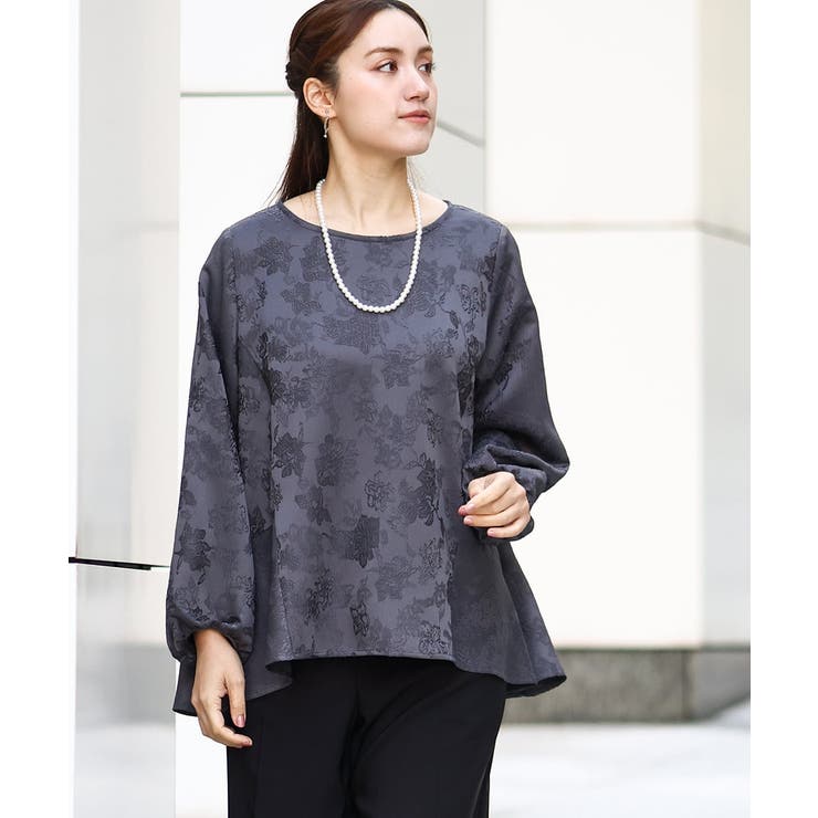 【大きいサイズ】バックペプラムブラウス | eur3 | 詳細画像1 