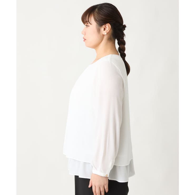 【大きいサイズ/11号サイズあり】2WAYジョーゼットタックブラウス | eur3 | 詳細画像6 