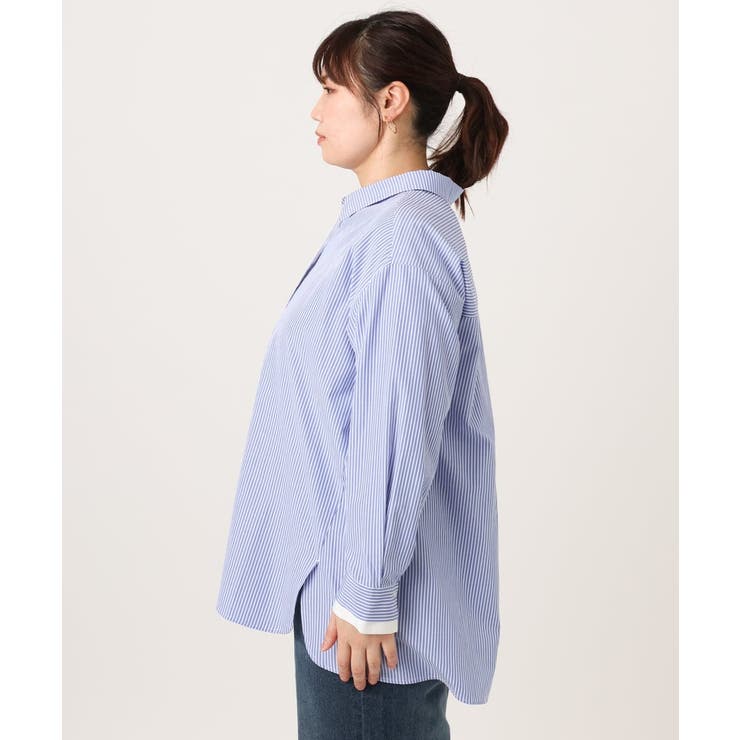 【大きいサイズ】レイヤード風ドロップショルダーシャツ | eur3 | 詳細画像11 