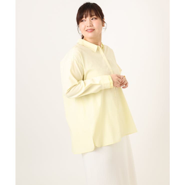 【大きいサイズ】レイヤード風ドロップショルダーシャツ | eur3 | 詳細画像6 