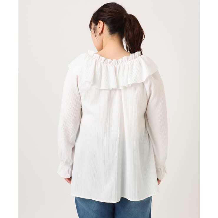 【大きいサイズ】2WAYフリルギャザーブラウス | eur3 | 詳細画像8 