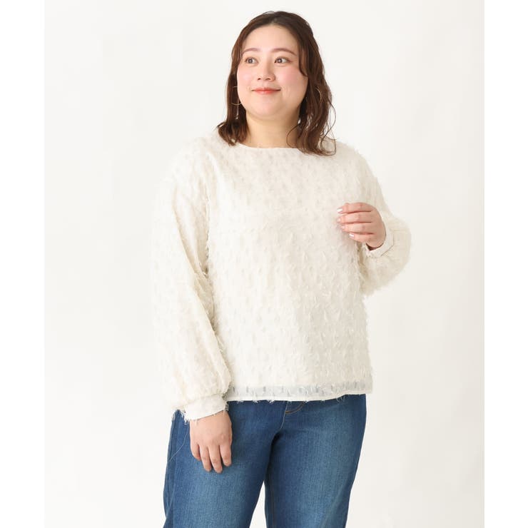 【大きいサイズ】フリンジジャカードブラウス | eur3 | 詳細画像2 