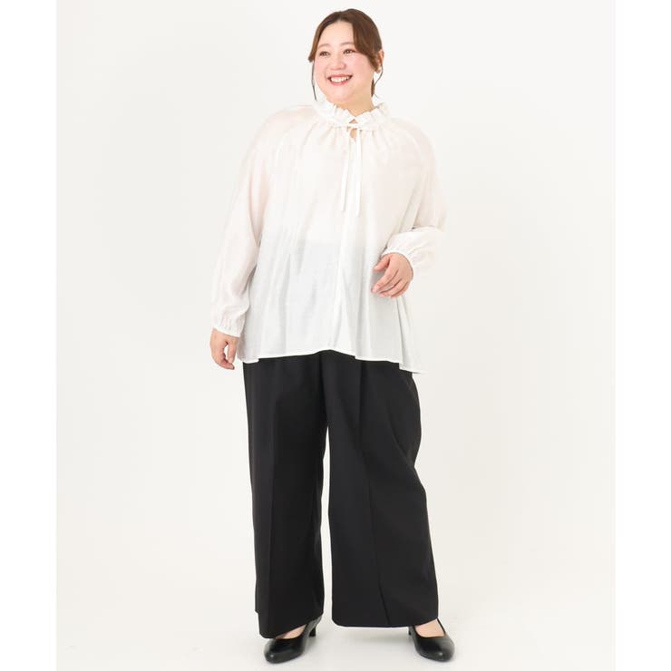 【大きいサイズ/11号サイズあり】フリルリボンブラウス | eur3 | 詳細画像14 