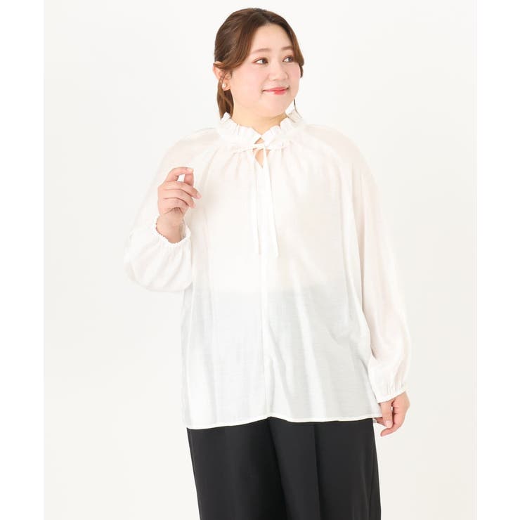 【大きいサイズ/11号サイズあり】フリルリボンブラウス | eur3 | 詳細画像5 