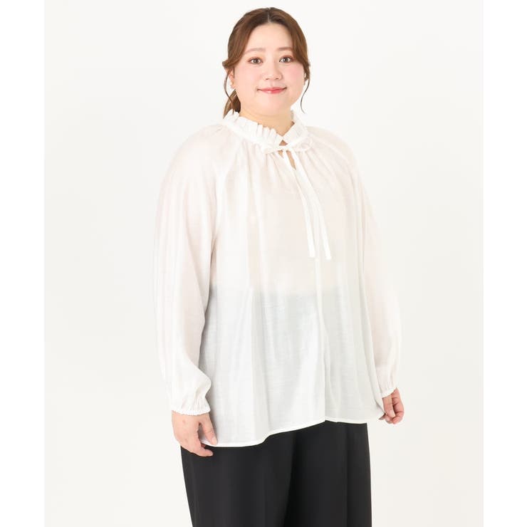 【大きいサイズ/11号サイズあり】フリルリボンブラウス | eur3 | 詳細画像6 